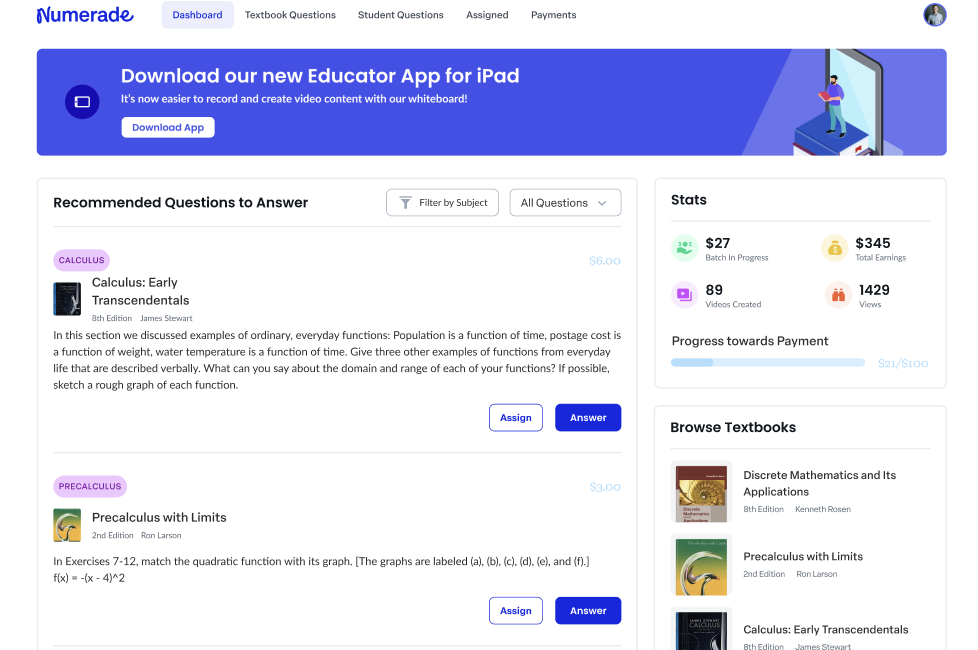 What has changed in the new dashboard update? – Numerade Help Center